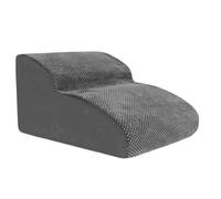 KiBcsLic Escalier pour Chat Escalier pour Animaux Portable Deux Niveaux Surface Douce Antidérapante Tissu Moelleux Adaptée Aux Petits Chiens et Chats Accès Can, Gris