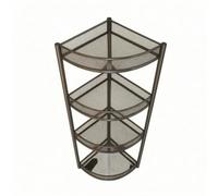 KiBcsLic Étagère D'angle à 3 Niveaux Polyvalente | Métallique, Multifonctionnelle, Organiteur D'angle En, pr Cuisine, Noir, Mobile 4 Couches