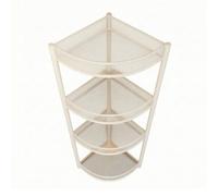KiBcsLic Étagère D'angle à 3 Niveaux Polyvalente | Métallique, Multifonctionnelle, Organiteur D'angle En, pr Cuisine, Sol 4-Couches