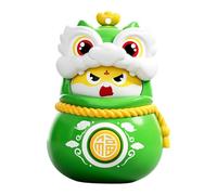 KiBcsLic Face Changing Tumbler Poupée Interchangeables Lion Danseur Figurine Opéra Sichuan Traditionnelle Jouet Bascule Bébé Fidget Jouet PP Résist, Vert