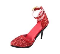 KiBcsLic Figures Escarpins Miniatures pour Poupées Féminines Chaussures Accessoires Modèle en PU Simulé pour Habiller Action Figures Adapté pour Collectionneur, Rouge