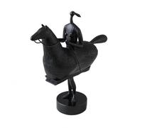 KiBcsLic Figurine Cheval et Chevalier Grande Taille Statuette sur Socle Rond Base Stable Figurine Cheval pour Maison, Noir