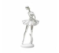 KiBcsLic Figurine Danseuse Classique Artisanat en Résine Statuette Danseuse de Ballet Style Moderne Sculpture Argentée pour Femmes, Salon, 21126 Ballet