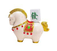 KiBcsLic Figurine de Cheval Décorative de Bureau En Résine, Statue de Cheval, Sculpture de Table pour Chambre à Coucher, Cadeaux de Fête, Devenez riche