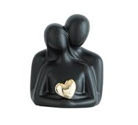 KiBcsLic Figurine de Couple Statuette Décorative Sculpture pour Étagère Artisanat Romantique En Céramique à Texture Agréable Convient pour Cadeau Aux Amis et, Noir