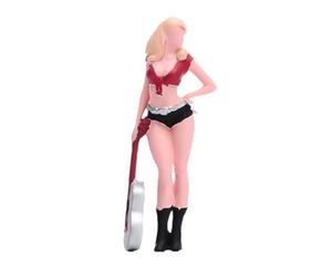 KiBcsLic Figurine de guitariste à l'échelle 1:64, petite figurine féminine décorative, peinte à la main.