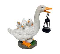 KiBcsLic Figurine de Jardin avec Lanterne Solaire, Canard En Forme de Canard, Lampe Ornementale Originale, Solaire