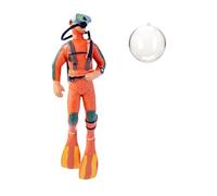 KiBcsLic Figurine de Plongeur Décoration pour Bac à Poissons Accessoire Animé Modèle de Scène Aquatique Statuette Originale Ajoute de L'Énergie Appropriée Pou, Orange 3.5 X 3.2 X 12.2 Cm