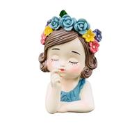 KiBcsLic Figurine de Pot de Fleurs Aux Couleurs Vives pour Exposer des Plantes dans Divers Décors, Manteau Bleu