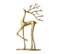 KiBcsLic Figurine de Renne, Décoration de Noël Moderne, Figurines de Noël pour L'intérieur, Le Bureau, La Maison, L Gold