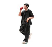 KiBcsLic Figurine Miniature à L'échelle 1:64, Peinte à La Main, Représentant Un Homme Tenant Idéale Comme Centre de Table Ou Objet de Décoration.
