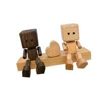 KiBcsLic Figurines en Bois Représentant Deux Poupées Aux Pieds Chancelants, Décoration de Bureau, Adorable Figurine en Bois d'un Homme, avec Parfum