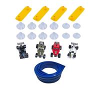 KiBcsLic Flexible Race Car Track Set Ensemble Circuit Flexible Voitures Assemblage Jouet Éducatif Enfant Conception Double Roulage Ventouses Solides Adapté Pou, Bleu 395x8cm Basic