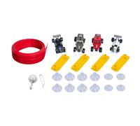 KiBcsLic Flexible Race Car Track Set Ensemble Circuit Flexible Voitures Assemblage Jouet Éducatif Enfant Conception Double Roulage Ventouses Solides Adapté Pou, Rouge 395x8cm