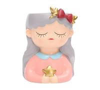 KiBcsLic Flower Pot Planter avec Design Créatif Fille en Résine Décorative Vase de Plantes Petit Format Cache-Pot Amusant pour Ornement Intérieur Adapté à la, Style B