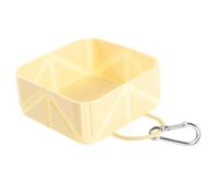 KiBcsLic Gamelle pour Chien Écuelle de Bol Pliable Distributeur de Nourriture Abreuvoir Portable en Silicone Adapté pour Les Déplacements et Le, Jaune
