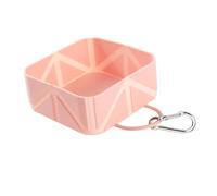 KiBcsLic Gamelle pour Chien Écuelle de Bol Pliable Distributeur de Nourriture Abreuvoir Portable en Silicone Adapté pour Les Déplacements et Le, Rose
