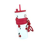 KiBcsLic Gobelet Isotherme Gobelet Réutilisable Tasse de Déplacement Bouteille D'Eau Portable Grande Capacité de 710ml Adapté pour L'Usage Quotidien La Maison, Cerise Rouge