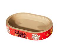 KiBcsLic Griffoir pour Chat Bol Griffoir Plateau Griffoir Coussin Ovale Carton Ondule Base Épaissie Fonction Double Usage Adapté Aux Chats Repos ATM, XXL