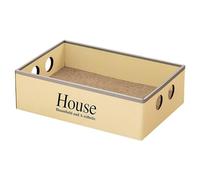 KiBcsLic Griffoir pour Chat en Carton Transformable en Lit Boîte à Gratter et Maison Équipée de Deux Ouvertures Latérales Adapté Au Jeu, Maison