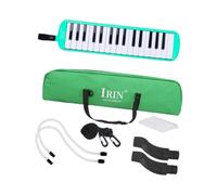KiBcsLic Harmonica Instrument Set Complet Clavier Musical 32 Touches Étui et Accessoires de Transport Inclus Bouche Amovible Jouet Éducatif Facile à Utiliser A, Vert