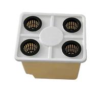 KiBcsLic Hydroponique Seau Système de Culture Plantes Bac avec Siphons Seau PVC Réutilisable Pratique à Utiliser pour Projet Balcon Hôtel, Couvercle à 4 Trous