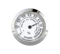 KiBcsLic Hygromètre Analogique Mini Mécanique pour Guitare Boîte à Thé Armoire Cave à Vin Maison Fonctionnement Fiable Sans Pile Adapté Aux Instruments Intérie, Argent 27 Mm