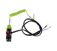 KiBcsLic Interrupteur D'Arrêt Moteur Universel pour Motocyclette Commutateur de Coupure avec Lanière de Sécurité et Guidon 22mm Fonctionnement Fiable Utilisati, Vert