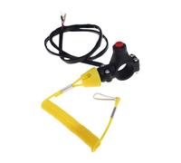 KiBcsLic Interrupteur D'Arrêt Moteur Universel pour Motocyclette Commutateur de Coupure avec Lanière de Sécurité et Guidon 22mm Fonctionnement Fiable Utilisati, Jaune