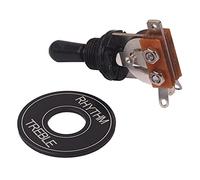 KiBcsLic Interrupteur Sélecteur 3 Positions pour Guitare Électronique Remplacement Compatible LP Composant de Montage Aluminium Cuivre Destinés à La S, Noir
