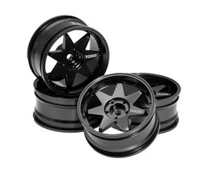 KiBcsLic Jantes de voiture télécommandée Xy01 à l'échelle 1/10, moyeux de roues de, Noir