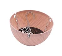 KiBcsLic Jardinière Suspendue Panier de Jardinage Pot Décoratif et Corbeille Murale en Plastique Résistant avec Chaîne Amovible pour Intérieur et Extérieur, Rose