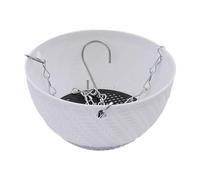 KiBcsLic Jardinière Suspendue Panier de Jardinage Pot Décoratif et Corbeille Murale en Plastique Résistant avec Chaîne Amovible pour Intérieur et Extérieur, Blanc