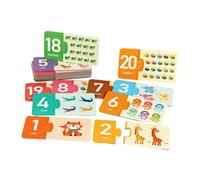 KiBcsLic Jeu D'Association Jouet de Logique pour Tout Petits Jeu de Reconnaissance et Puzzle D'Appariement Portable avec Bords Sûrs Adapté pour Bâtir La, Nombre