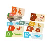 KiBcsLic Jeu D'Association Jouet de Logique pour Tout Petits Jeu de Reconnaissance et Puzzle D'Appariement Portable avec Bords Sûrs Adapté pour Bâtir La, Alphabet