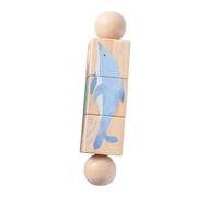 KiBcsLic Jeu de Construction en Bois Rotatif, Jeu éducatif de Coordination œil-Main, Puzzle pour Garçons et Filles, Style B