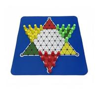 KiBcsLic Jeu de Stratégie à Pions Chinoises Portable Ensemble de Dames Chinoises Rangement Facile Jouet Classique pour Familles, Plateau+PIÈCES