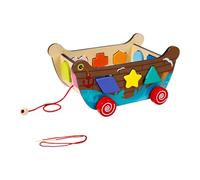 KiBcsLic Jeu de Tri de Formes en Bois, Jeu de Reconnaissance Interactif pour Enfiler et Tirer Un Chariot, pour 3 Ans et Plus, avec La Géométrie