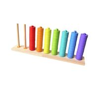 KiBcsLic Jeu de Tri et D'empilage par Couleurs, Anneaux Colorés, Jouet D'éveil Sensoriel pour Les Enfants de 1 à 3 Ans, 7 Couleurs