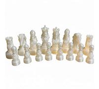 KiBcsLic Jeu d'Échecs Ensemble Pièces Échecs Figurines Accessoires Décoratifs Finitions Texturées et Lignes Stylisées pour Collectionneur et Ambiance Intellectuelle Salon Bureau