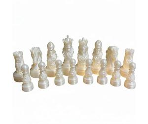KiBcsLic Jeu d'Échecs Ensemble Pièces Échecs Figurines Accessoires Décoratifs Finitions Texturées et Lignes Stylisées pour Collectionneur et Ambiance Intellectuelle Salon Bureau