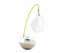 KiBcsLic Jouet Bascule pour Chat Mentale Jouet à Plumes pour Chat Mains Libres Chatons, Chats D'intérieur, Blanc Élégant