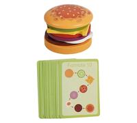 KiBcsLic Jouet Empilable Sandwich Hamburger En Bois pour Enfants Blocs Éducatifs Apprentissage Alimentaire Motricité Fine Imagination Adapté à La Maison Activi, Hamburger