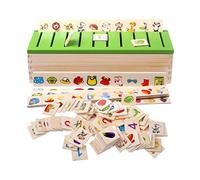 KiBcsLic Jouets en Bois pour Les Tout-Petits : Jeux D’Association, Jeux de Groupement, Suites Numériques, éveil de