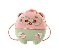 KiBcsLic Kit Couture Sac Créatif Fournitures Cuir PU Kit DIY Sac Bandoulière Trousse Accessoires Couture Main pour Enfants Adultes Facile à Apprendre Adapté Au, Rose