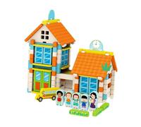 KiBcsLic Kit de Construction En Bois pour Une Participation Familiale et Un Divertissement éducatif, École