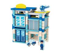KiBcsLic Kit de Construction En Bois pour Une Participation Familiale et Un Divertissement éducatif, Poste de Police