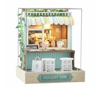 KiBcsLic Kit Maison Miniature DIY Éclairage LED Kit Maison Poupées Miniature Détails Réalistes Diorama Magasin à Assembler pour Adolescents, Adultes, Dessert Time