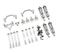 KiBcsLic Kits D'amélioration En Métal pour Voitures RC 1:16 - Pièces Détachées Faciles à Installer - Accessoires - Supports D'amortisseurs avant et Arr, Argent
