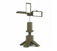 KiBcsLic Lampe de Tente Imperméable Lanterne Camping de Terrain avec Mécanisme Télescopique Rotation Complète Trépied Support Fermeté Recharge Usb Corps Léger, Vert Armée